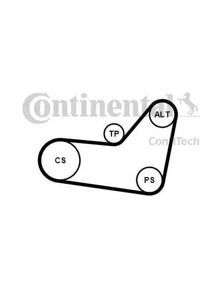 Correa auxiliar Poly-V Continental 6PK1080K2 6 canales 1080 mm