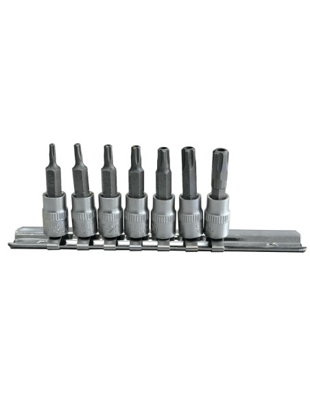 Juego de 7 Puntas Ts de 5 Dientes Inviolable con Vaso de 1/4" JBM 51746
