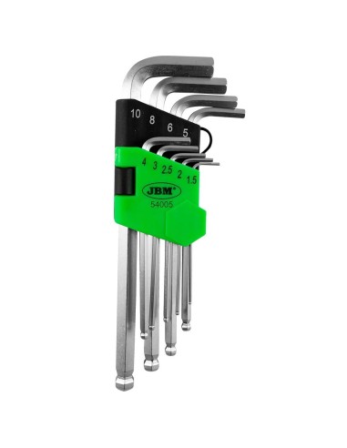 Set de 9 Llaves Allen con Punta Redonda JBM 54005