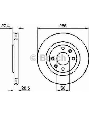 Disco de freno Bosch 0986479B27