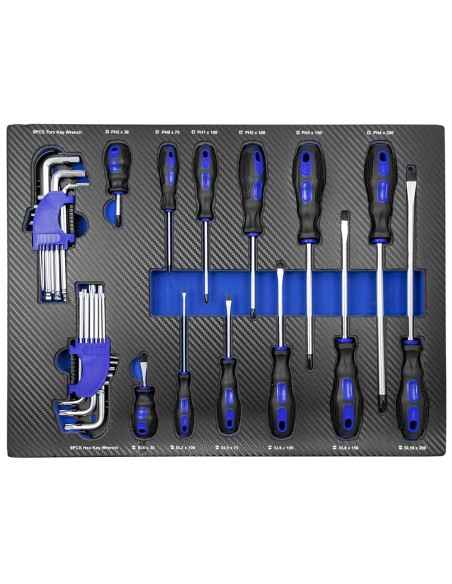 SET DE 4 MODULOS EVA CARBONO PARA CARRO DE HERRAMIENTAS - AZUL
