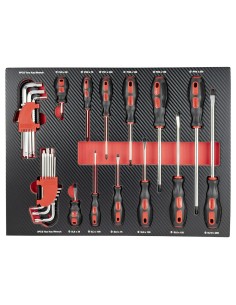SET DE 4 MÓDULOS EVA CARBONO PARA CARRO DE HERRAMIENTAS - ROJO