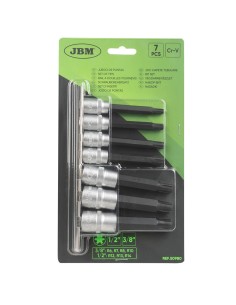 JUEGO DE 7 PUNTAS RIBE CON VASO DE 1/2" Y 3/8"