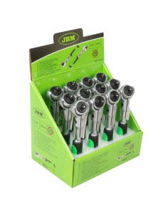 CARRACA DE 1/4" CON CABEZAL GIRATORIO DE 72 DIENTES 145MM