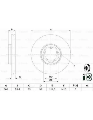 Disco de freno Bosch 0986479D40