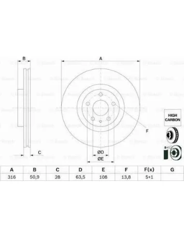 Disco de freno Bosch 0986479D46