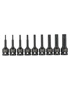 SET DE 9 PUNTAS DE IMPACTO TORX DE 1/2"