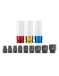 SET DE 12 VASOS DE IMPACTO DE 1/2" ESPECIAL EXTRACCIÓN RUEDAS