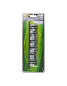 JUEGO DE 18 PUNTAS PHILIPS, PLANA, ALLEN Y TORX CON VASO DE 1/4"