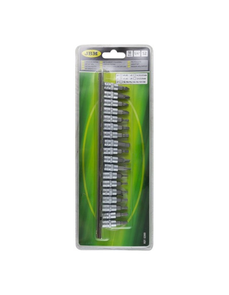 JUEGO DE 18 PUNTAS PHILIPS, PLANA, ALLEN Y TORX CON VASO DE 1/4"