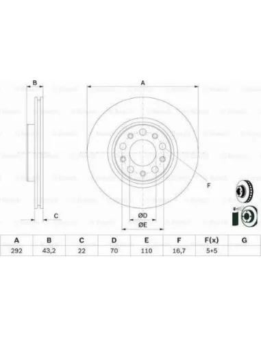 Disco de freno Bosch 0986479D99