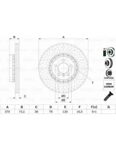Disco de freno 0 986 479 E26 Bosch 0986479E26 | Recambios Colmenar