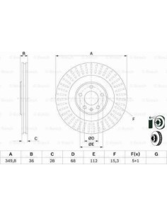 Disco de freno 0 986 479 E46 Bosch 0986479E46 para Hyundai / Kia
