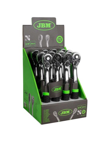 CARRACA 3/8" CON CABEZAL DE 72 DIENTES 200MM CROMADA