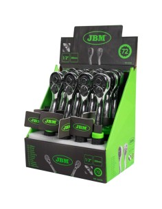 CARRACA DE 1/2" CON CABEZAL DE 72 DIENTES 255MM CROMADA