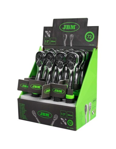 CARRACA DE 1/2" CON CABEZAL DE 72 DIENTES 255MM CROMADA