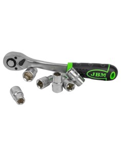 CARRACA DE 1/2" CON CABEZAL CON 72 DIENTES 255MM Y VASOS HEXAGONALES