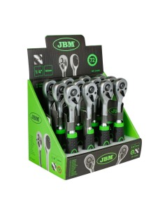 CARRACA DE 1/4" RECTA CON CABEZAL DE 72 DIENTES 145MM