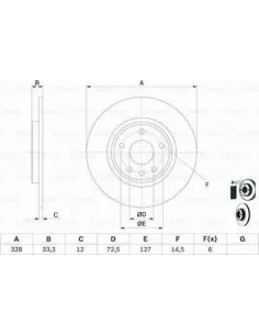 Disco de freno 0 986 479 E62 Bosch 0986479E62 | Recambios Colmenar