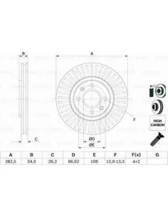 Disco de freno 0 986 479 E72 Bosch 0986479E72 | Recambios Colmenar