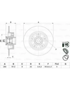 Disco de freno 0 986 479 E84 Bosch 0986479E84 para BMW