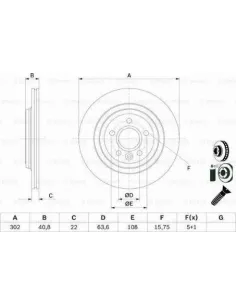 Disco de freno 0 986 479 E90 Bosch 0986479E90 | Recambios Colmenar