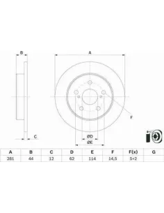 Disco de freno 0 986 479 E96 Bosch 0986479E96 para Mercedes- / benz