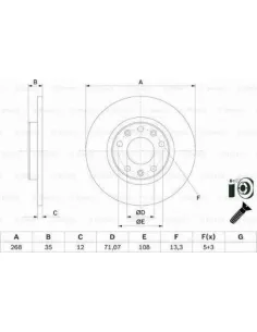 Disco de freno 0 986 479 E99 Bosch 0986479E99 | Recambios Colmenar