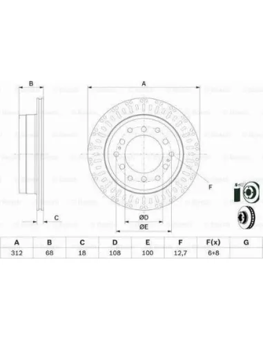 Disco de freno Bosch 0986479F07