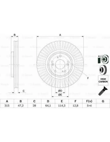 Disco de freno Bosch 0986479F12