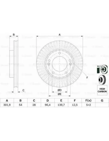 Disco de freno Bosch 0986479F20