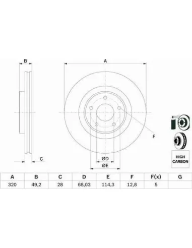 Disco de freno Bosch 0986479F33