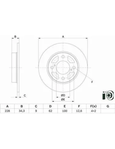 Disco de freno Bosch 0986479F38