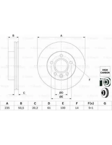 Disco de freno Bosch 0986479F40