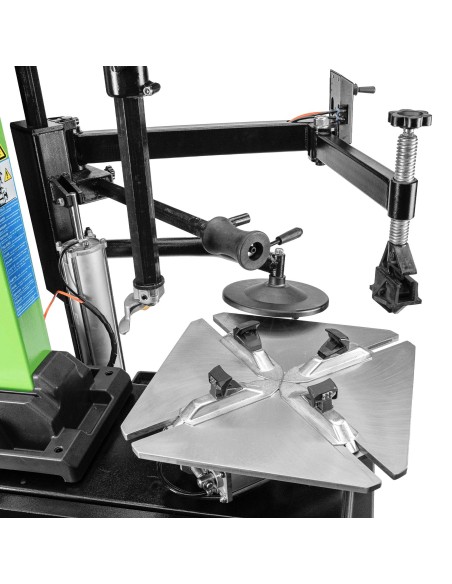 DESMONTADORA DE NEUMÁTICOS CON TORRE BASCULANTE AUTOMÁTICA Y BRAZO AUXILIAR 220V