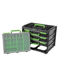 CAJA CON 4 MALETINES DE PLÁSTICO EXTRAÍBLES