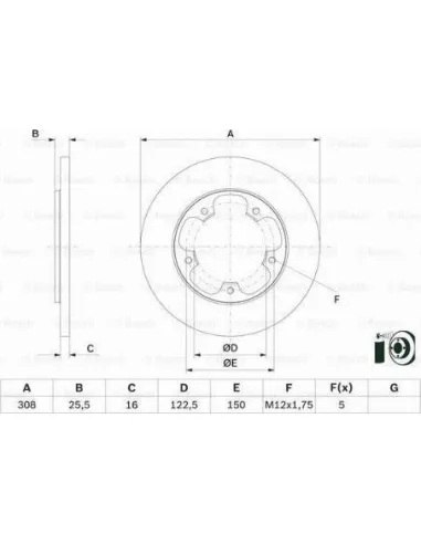 Disco de freno Bosch 0986479F44