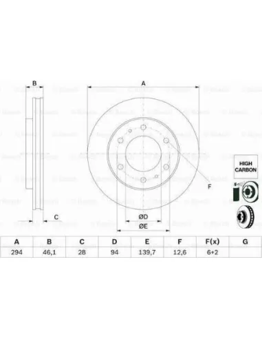 Disco de freno Bosch 0986479F45