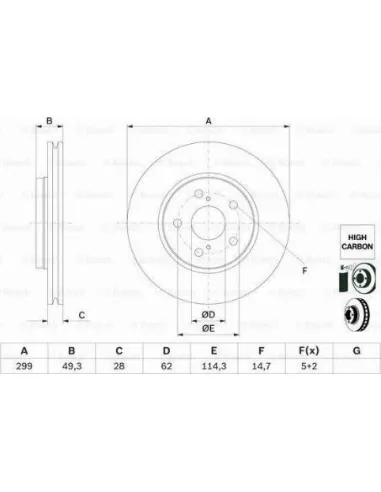 Disco de freno Bosch 0986479F49