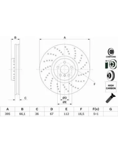 Disco de freno Bosch 0986479F55