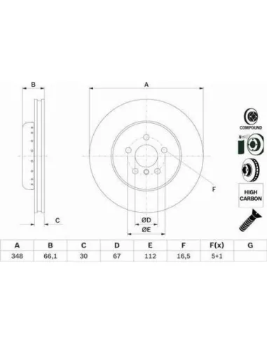 Disco de freno Bosch 0986479F57