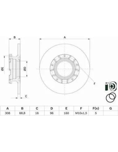 Disco de freno Bosch 0986479F62