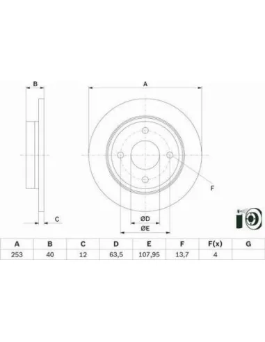 Disco de freno Bosch 0986479F63