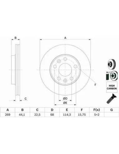 Disco de freno Bosch 0986479F65