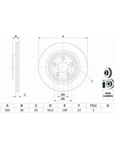 Disco de freno Bosch 0986479F67