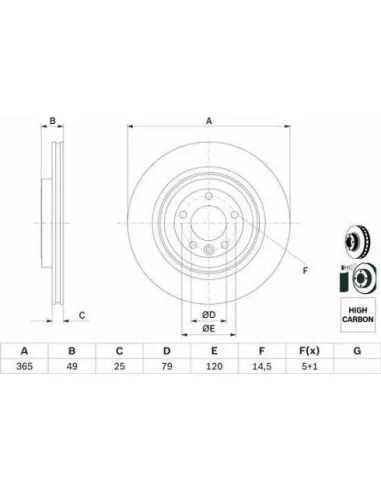 Disco de freno Bosch 0986479F68