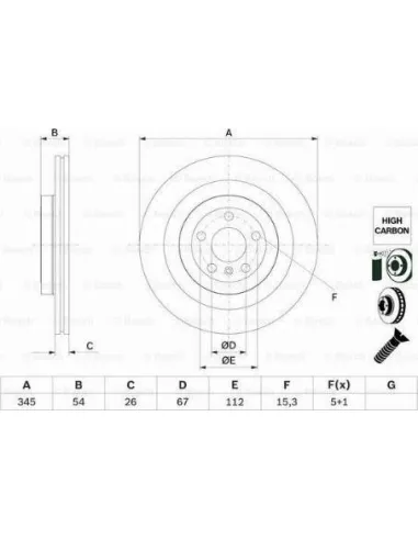 Disco de freno Bosch 0986479F69