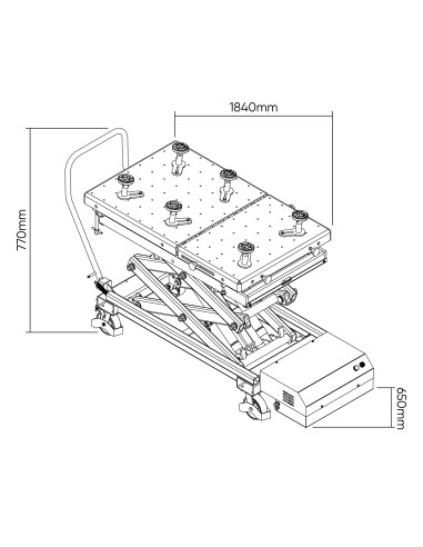 MESA HIDRÁULICA PARA BATERÍAS DE VEHÍCULOS ELÉCTRICOS 1200KG
