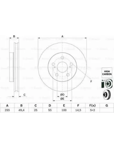 Disco de freno Bosch 0986479F72