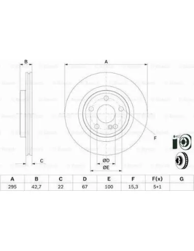 Disco de freno Bosch 0986479F75